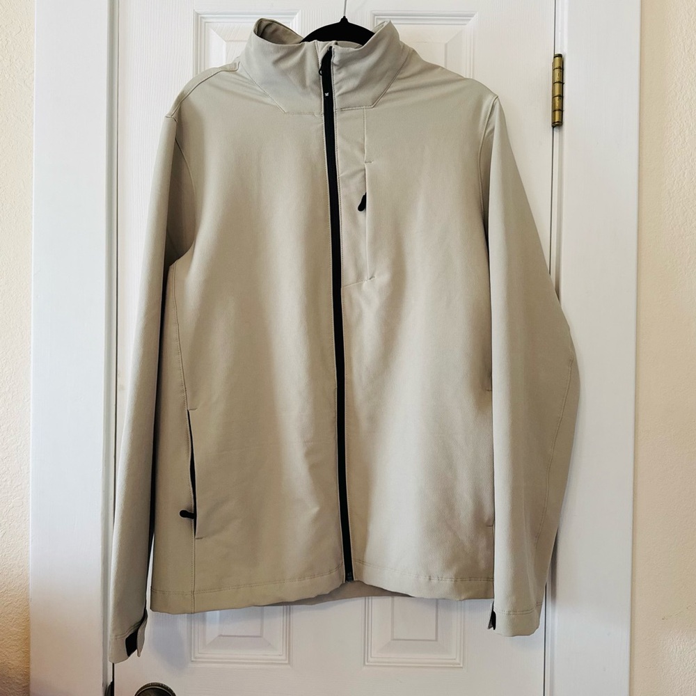 32 Degrees Heat Men’s Softshell Jacket Beige Zip-Up Size M Lightweight - Picture 1 of 8